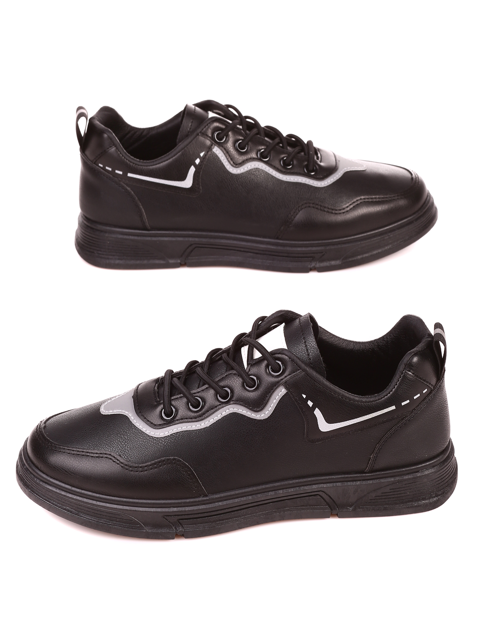 Ежедневни мъжки обувки в черно 7U-22012 black