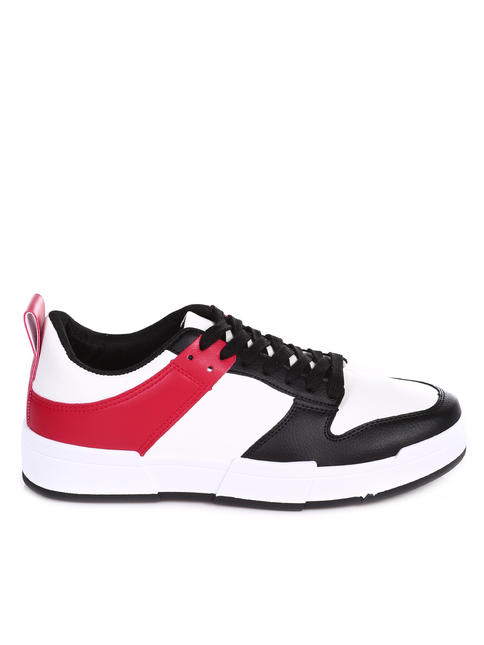 Ежедневни мъжки обувки в черно и червено 7U-22020 black/red