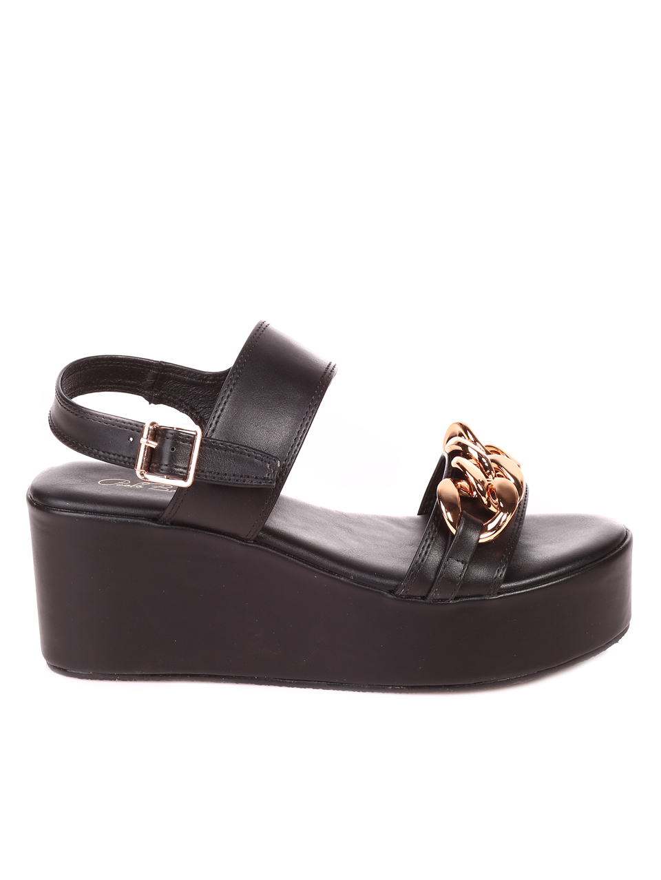 Ежедневни дамски сандали на платформа в черно 4M-22165 black