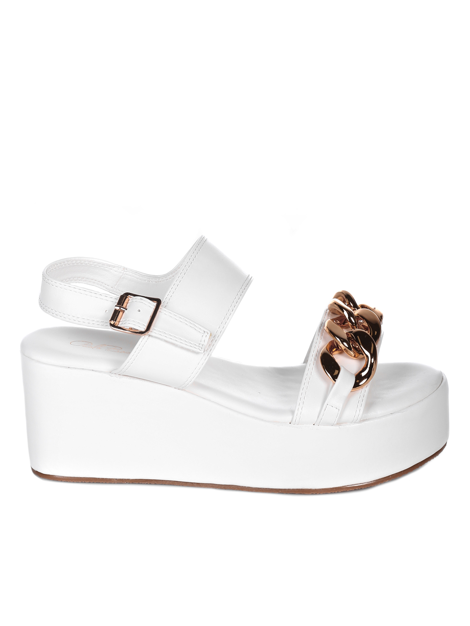 Ежедневни дамски сандали на платформа в бяло 4M-22165 white