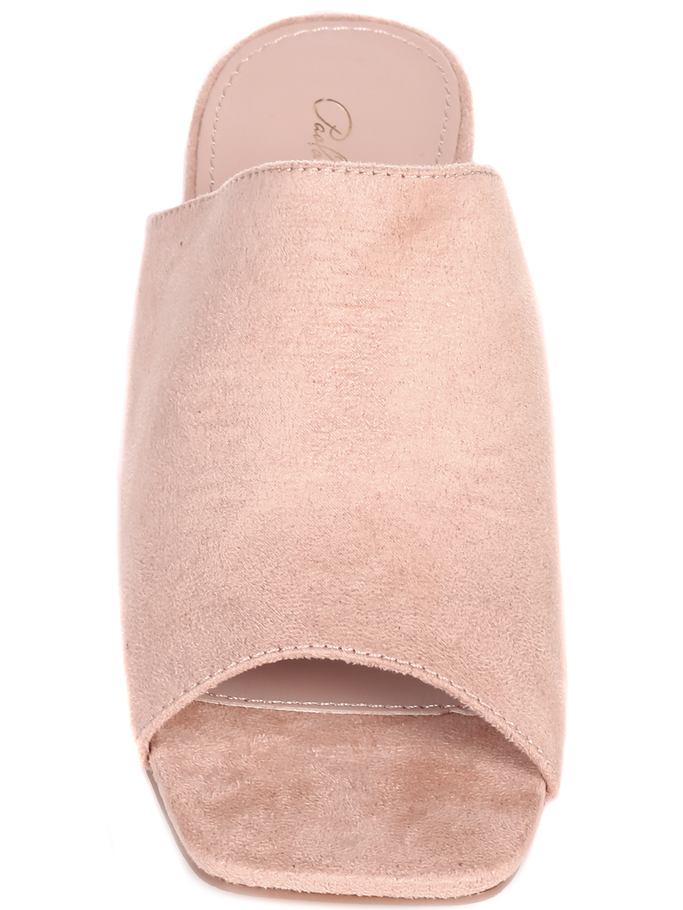 Ежедневни дамски чехли на ток в бежово 5M-22177 beige