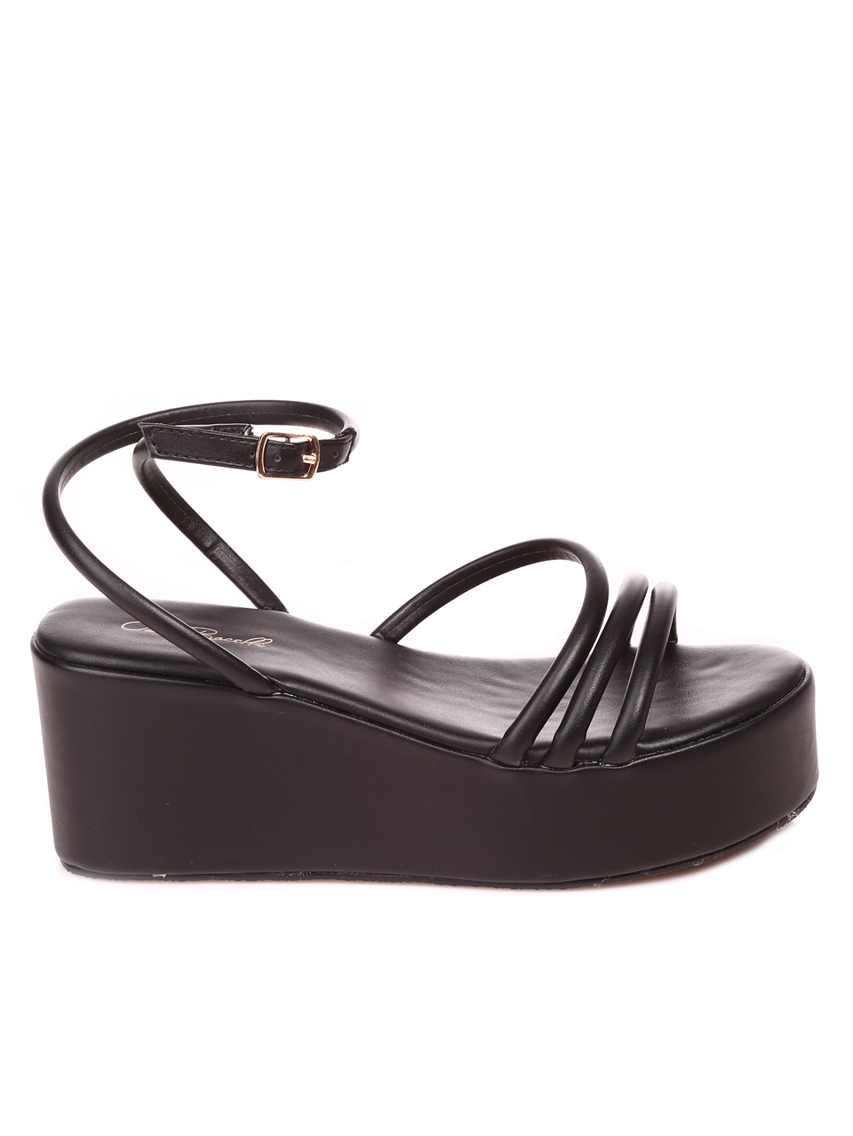 Ежедневни дамски сандали на платформа в черно 4M-22261 black