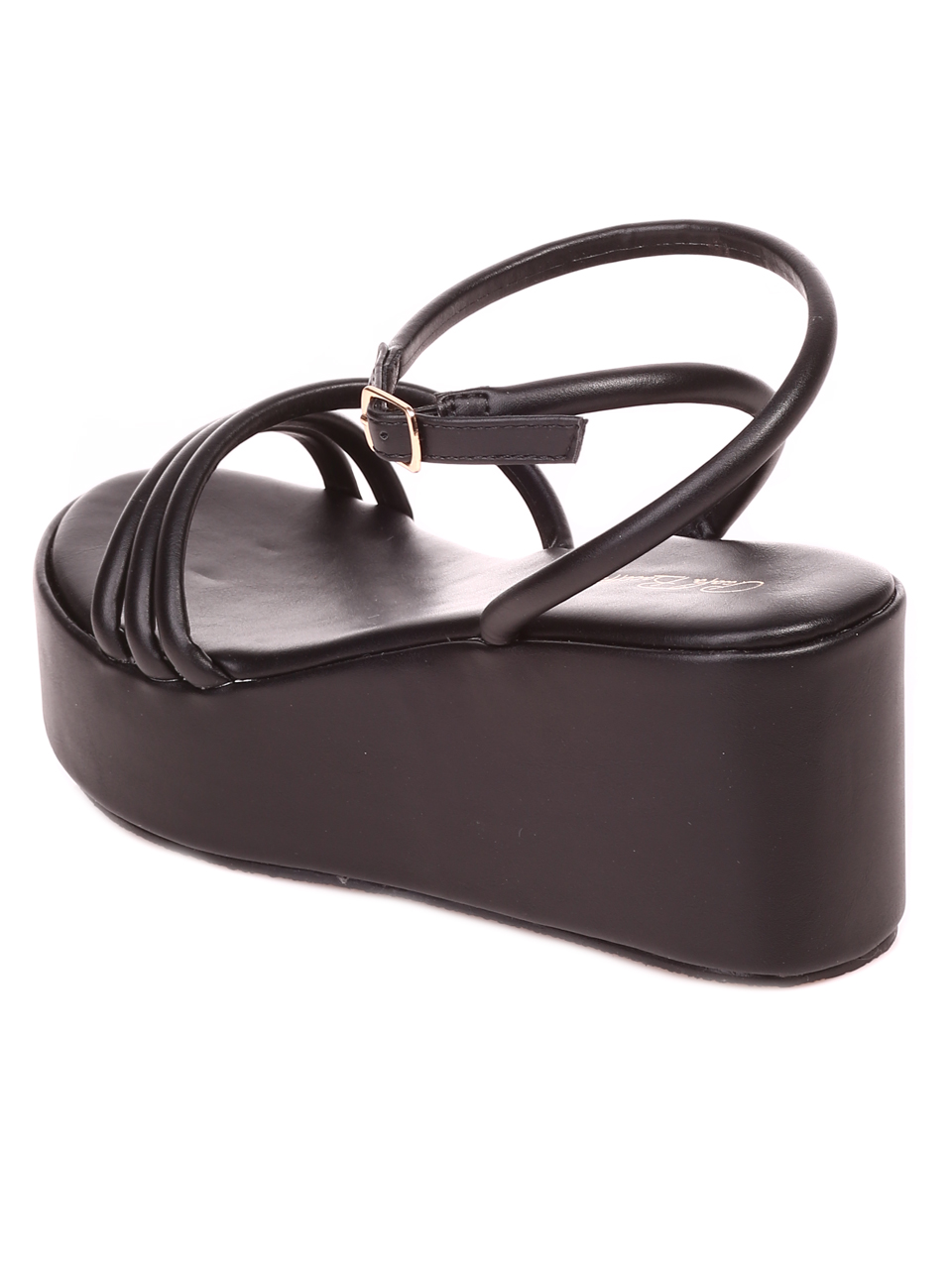 Ежедневни дамски сандали на платформа в черно 4M-22261 black