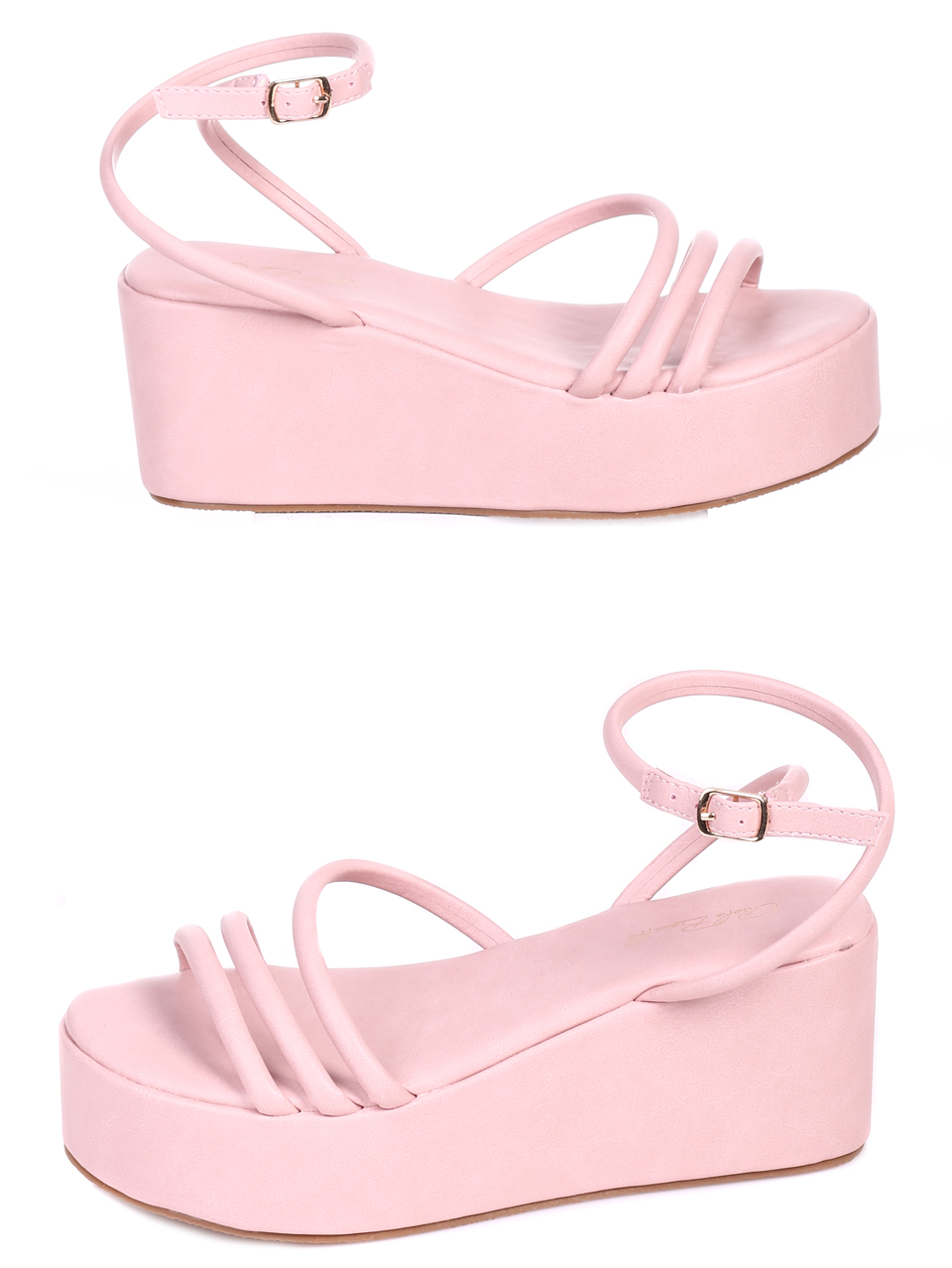 Ежедневни дамски сандали на платформа в розово 4M-22261 pink