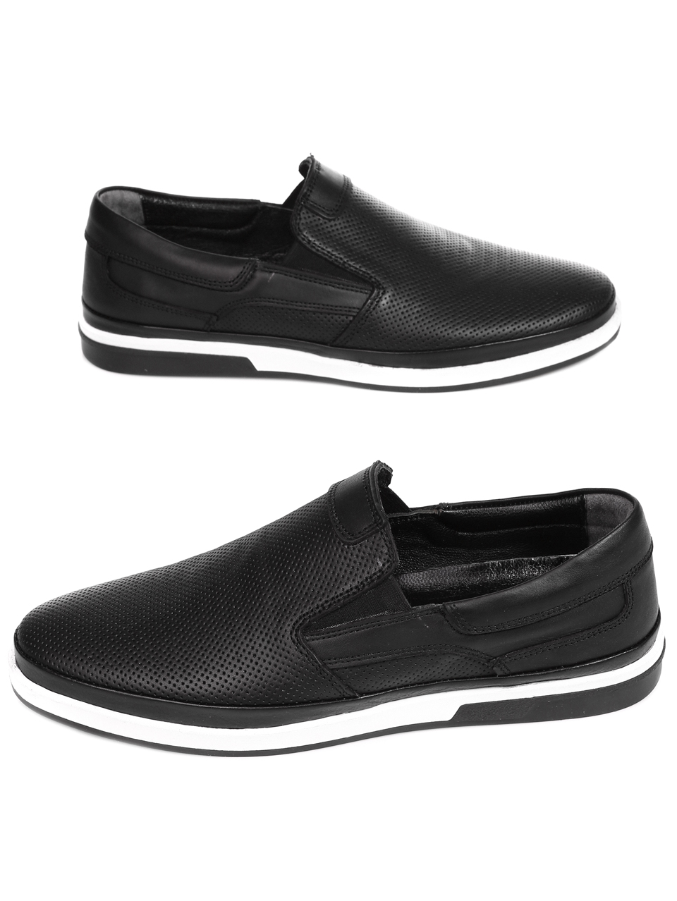 Ежедневни мъжки обувки от естествена  кожа 7AT-22325 black