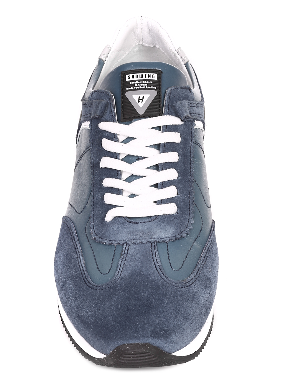 Ежедневни мъжки обувки от естествена кожа и естествен велур 7AT-22279 lt.blue