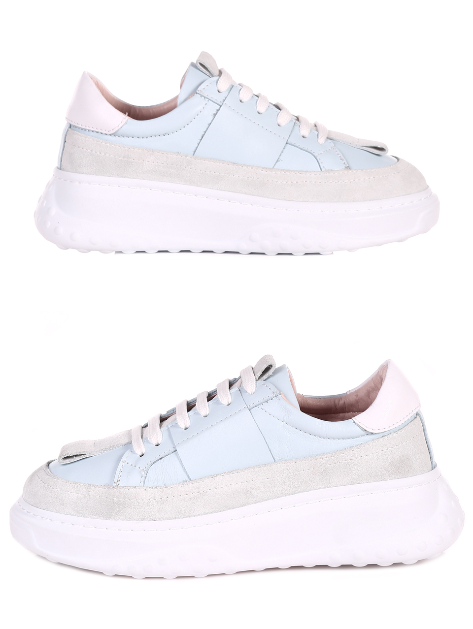 Ежедневни дамски обувки от естествена кожа 3AT-22305 blue