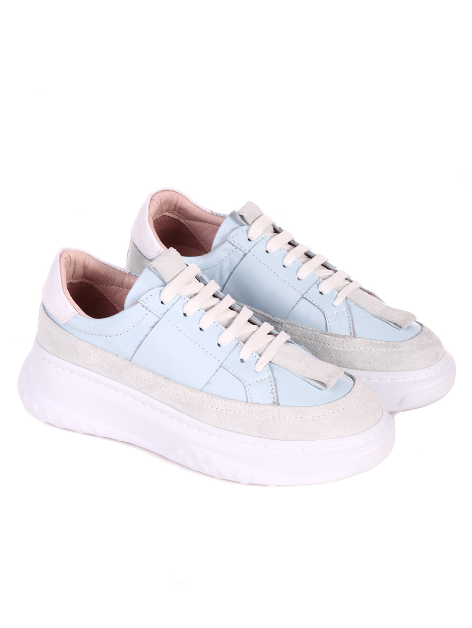 Ежедневни дамски обувки от естествена кожа 3AT-22305 blue