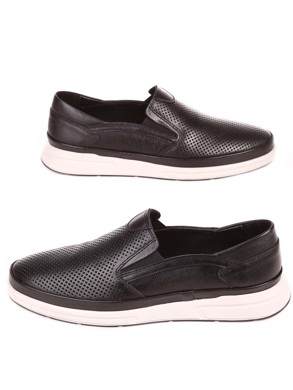 Ежедневни мъжки обувки от естествена кожа 7AT-22326 black