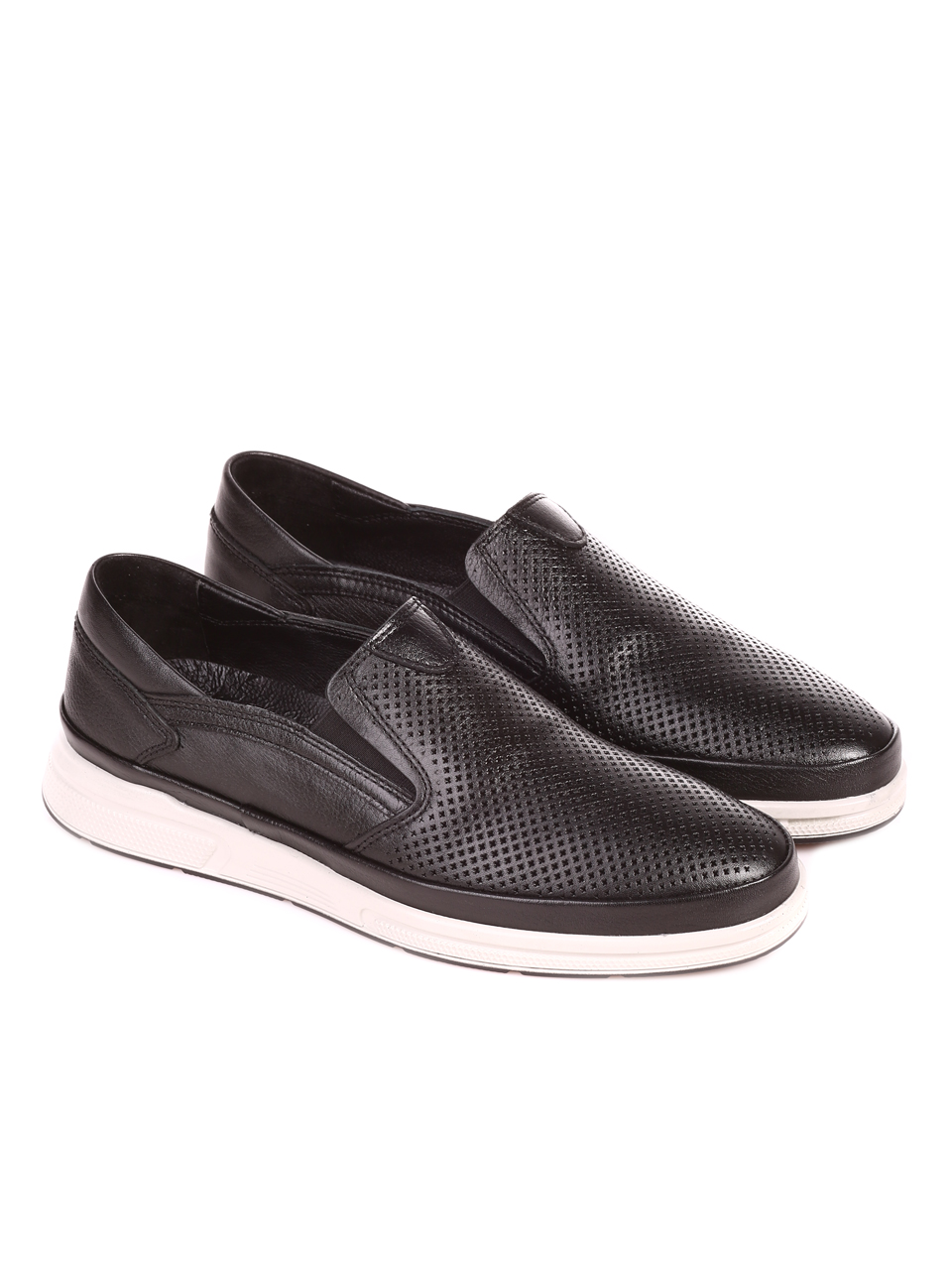 Ежедневни мъжки обувки от естествена кожа 7AT-22326 black