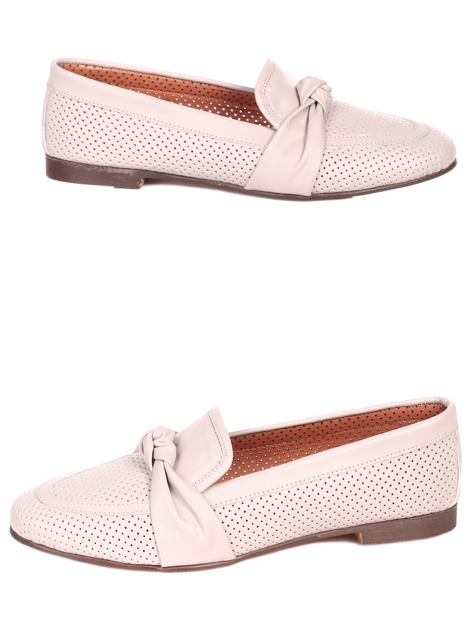 Ежедневни дамски обувки от естествена кожа в бежово 3AT-22298 beige
