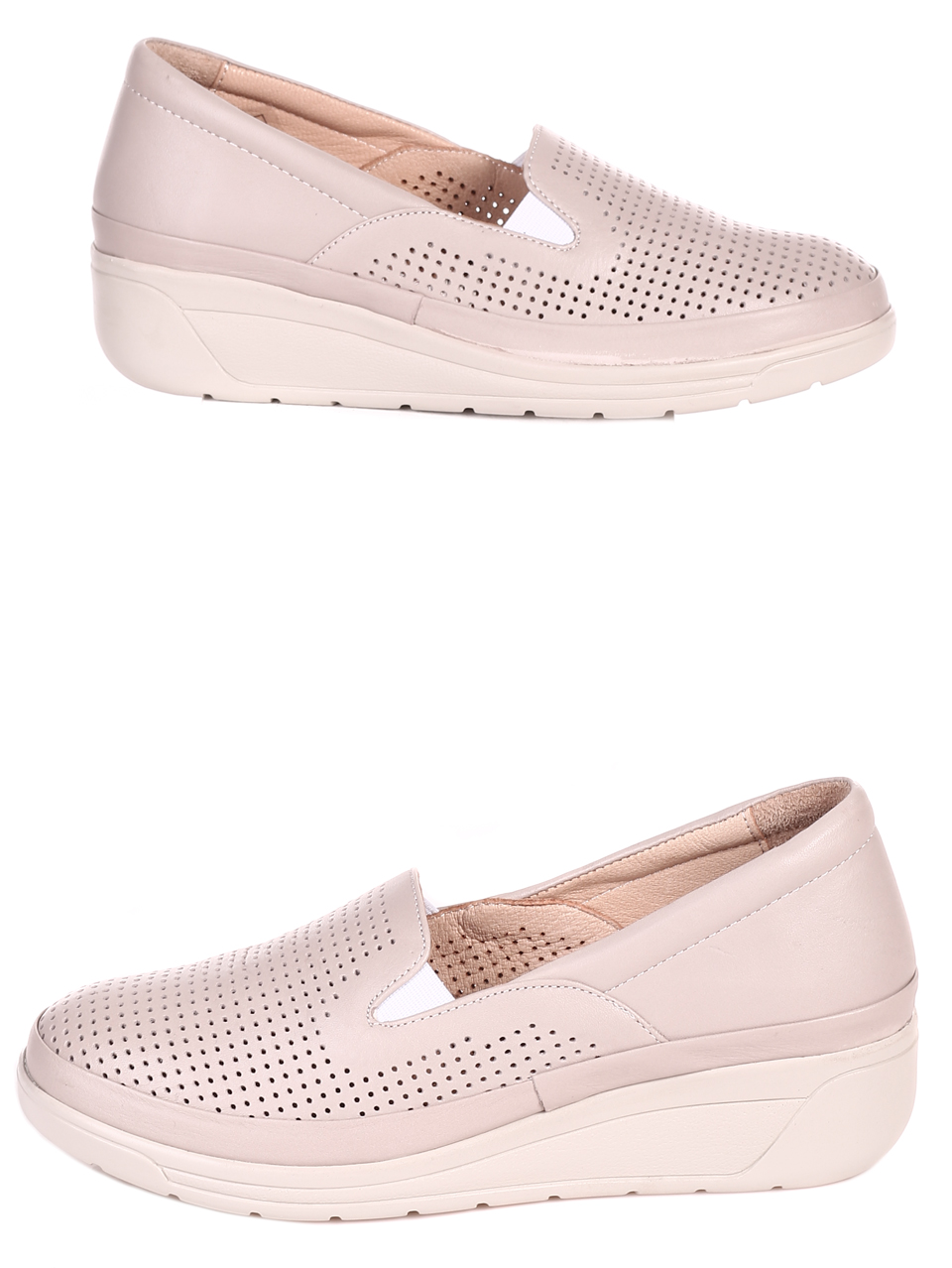 Ежедневни дамски обувки на платформа в бежово 3AT-22299 beige