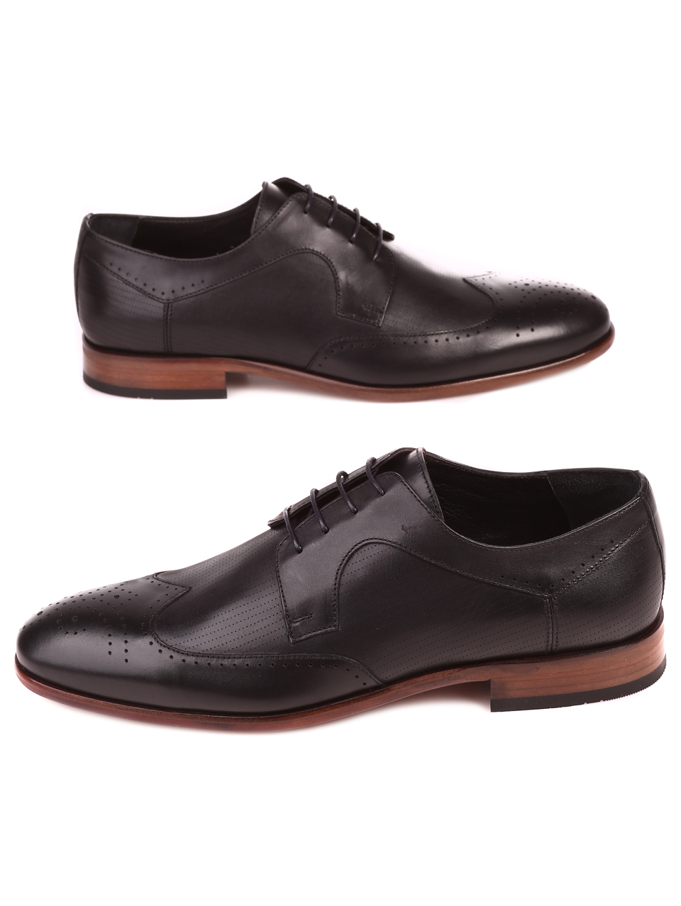 Елегантни мъжки обувки от естествена кожа 7AT-22284 black
