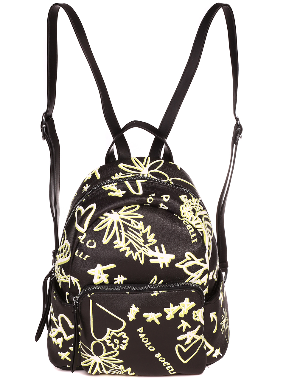 Eжедневна дамска чанта в черно и зелено 9Q-22099 black/green