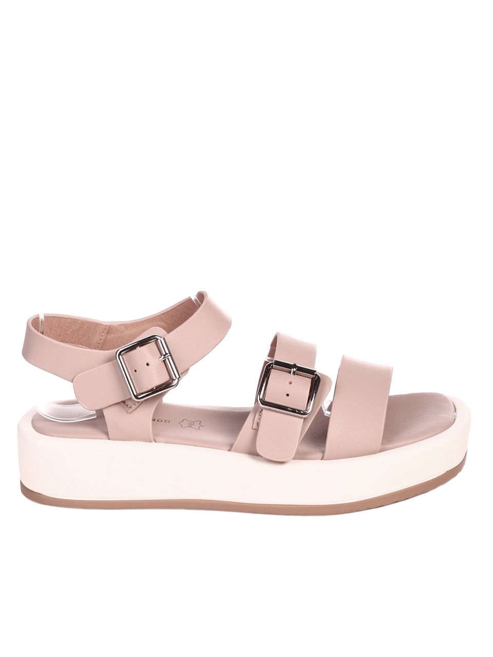 Ежедневни дамски сандали на платформа от естествена кожа 4AF-22184 pink