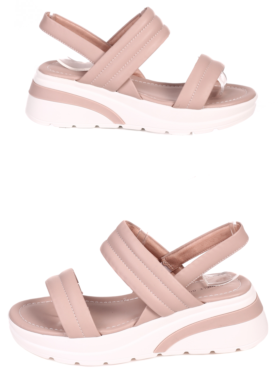 Ежедневни дамски сандали на платформа от естествена кожа 4AF-22186 pink