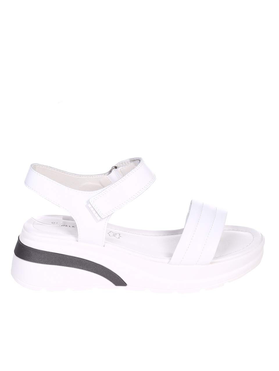 Ежедневни дамски сандали на платформа от естествена кожа 4AF-22187 white