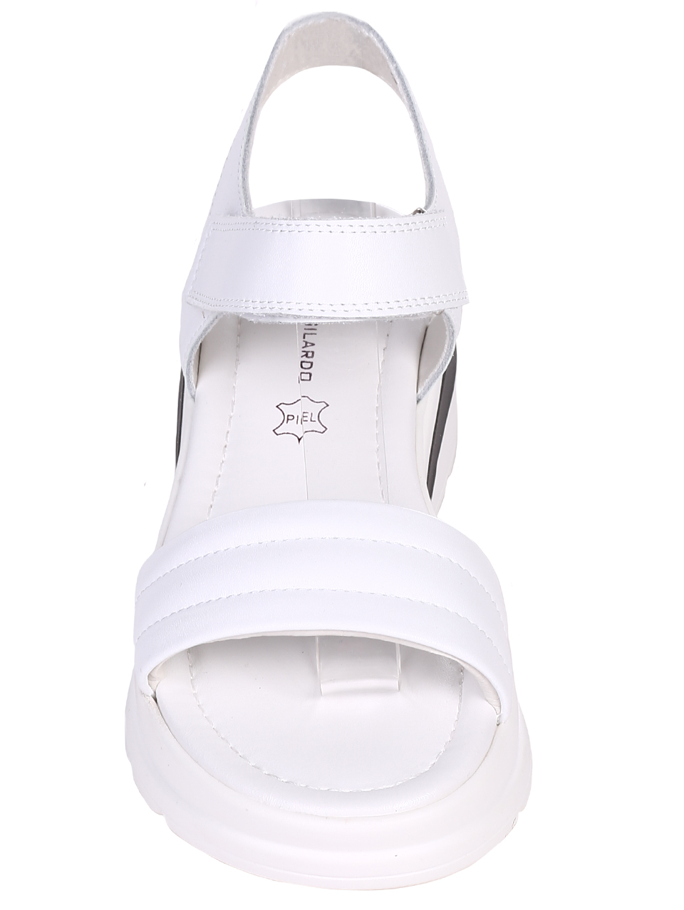 Ежедневни дамски сандали на платформа от естествена кожа 4AF-22187 white