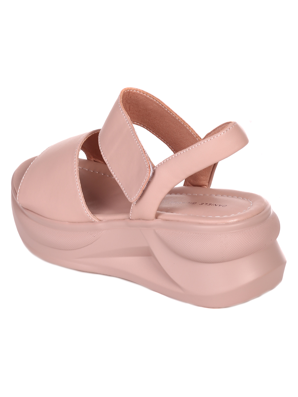 Ежедневни дамски сандали на платформа от естествена кожа 4AF-22188 pink