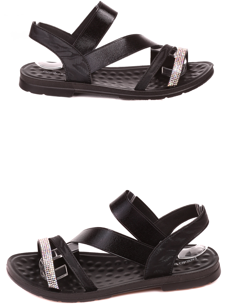 Ежедневни дамски равни сандали в черно 4D-22200 black