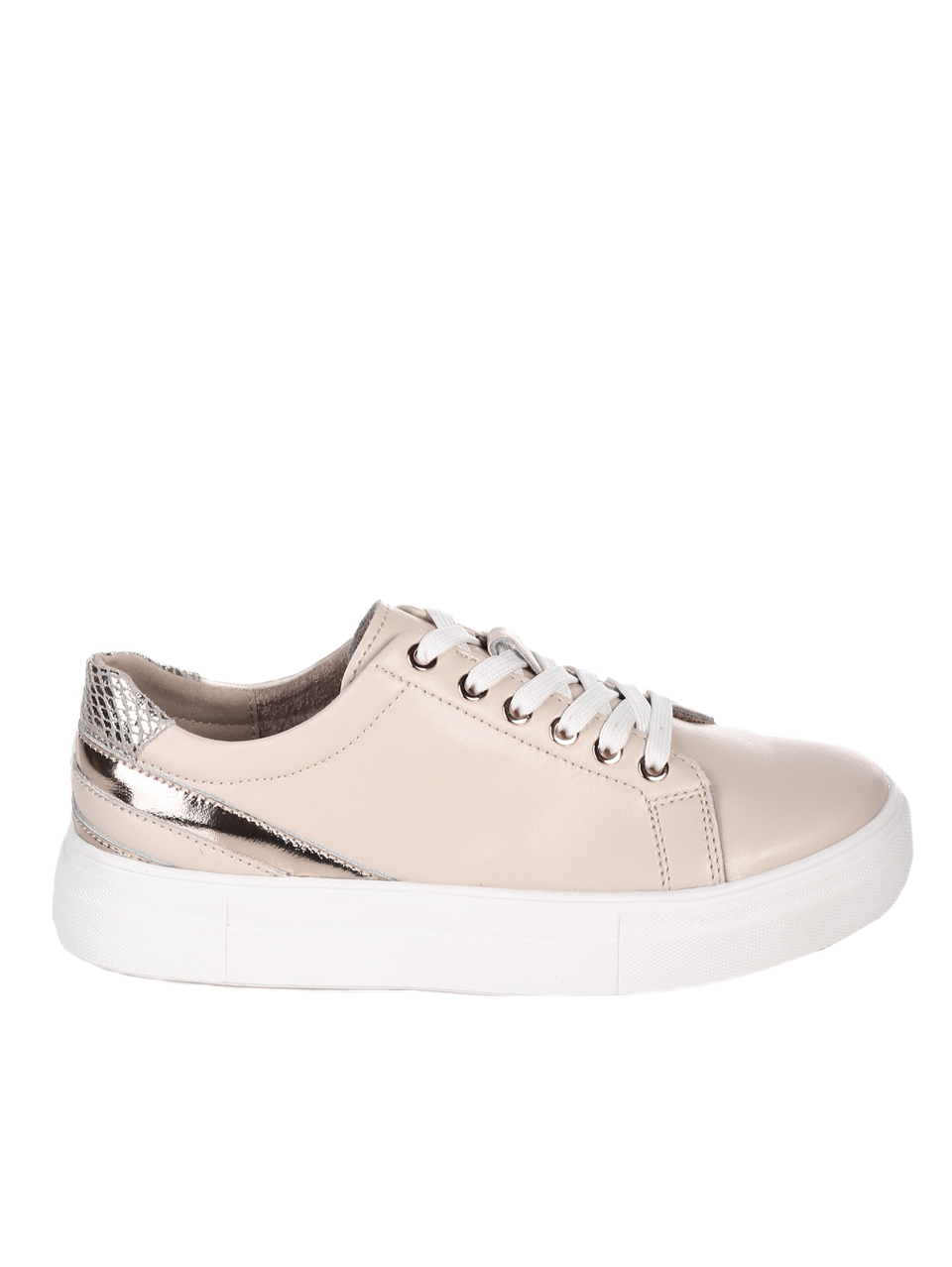 Ежедневни дамски обувки от естествена кожа в бежово 3AF-22127 beige
