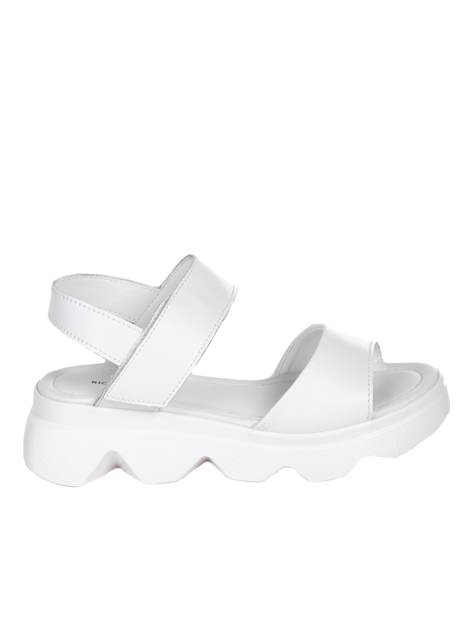 Ежедневни дамски сандали на платформа от естествена кожа 4AF-22259 white