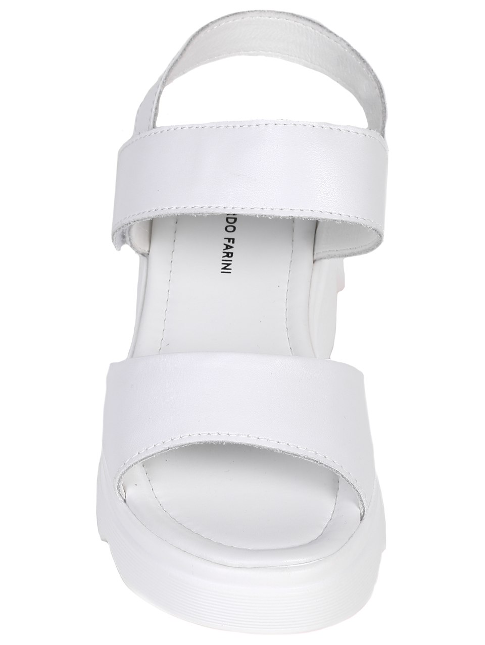 Ежедневни дамски сандали на платформа от естествена кожа 4AF-22259 white
