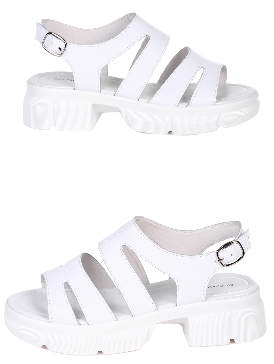 Ежедневни дамски сандали от естествена кожа 4AF-22150 white