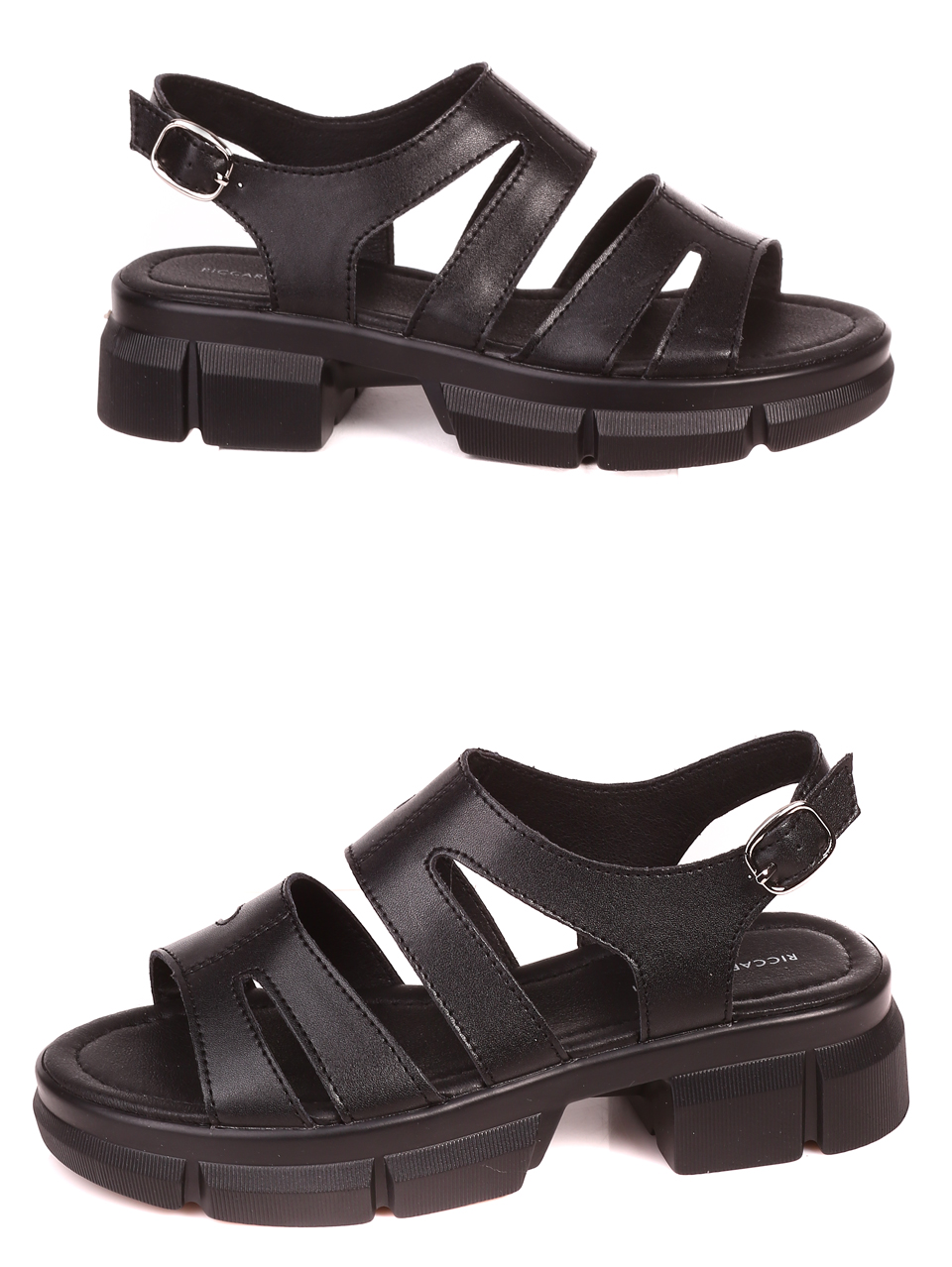 Ежедневни дамски сандали от естествена кожа 4AF-22150 black
