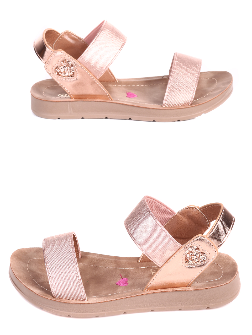 Ежедневни детски сандали в розово и златисто 17F-22209 rose gold