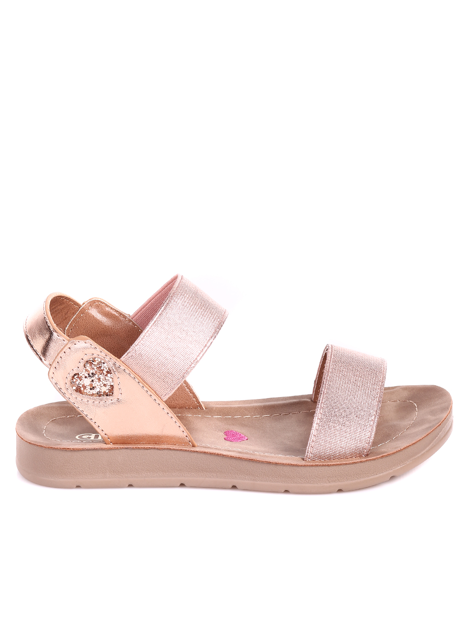 Ежедневни детски сандали в розово и златисто 17F-22209 rose gold