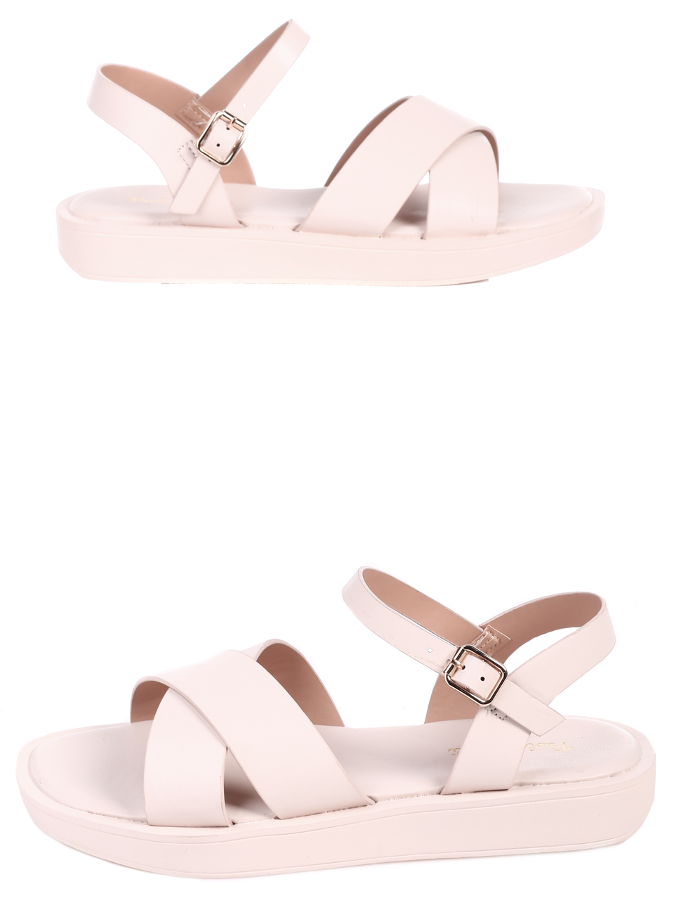 Ежедневни дамски сандали в бежово 4C-22159 beige