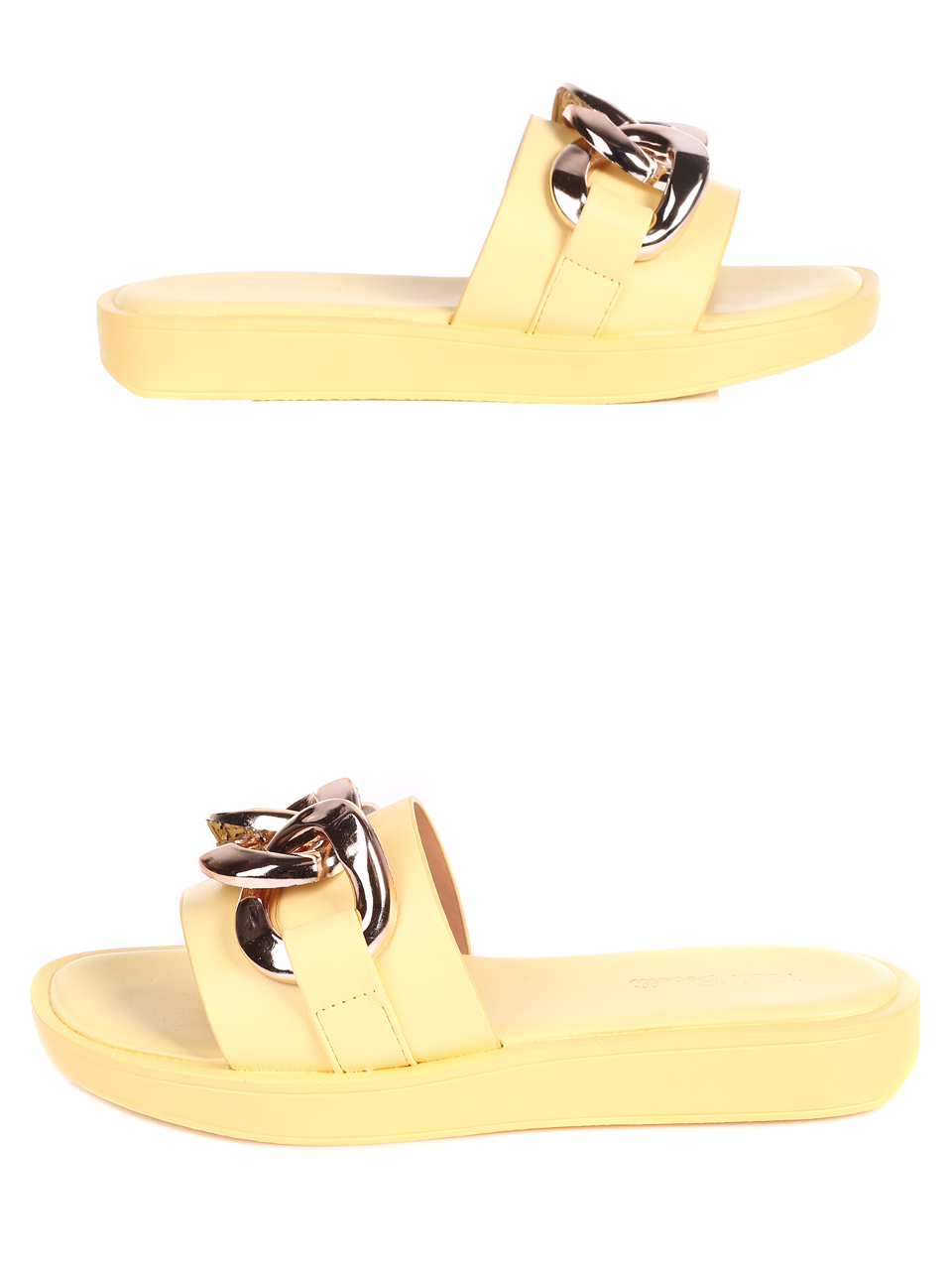 Ежедневни дамски комфортни чехли в жълто 5C-22161 yellow