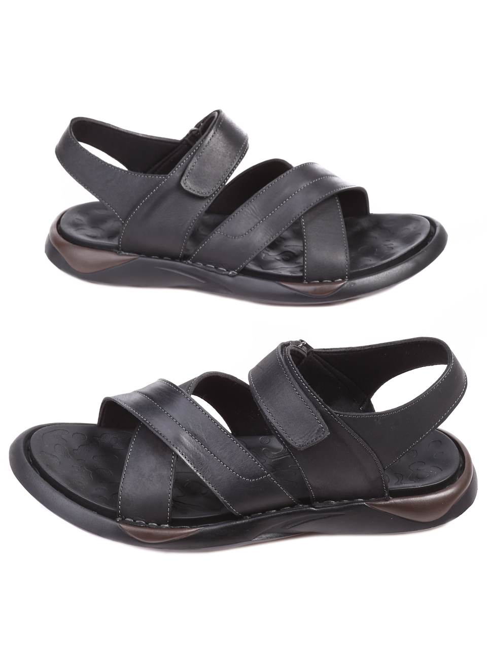Ежедневни мъжки сандали от естествена кожа 8N-22273 black