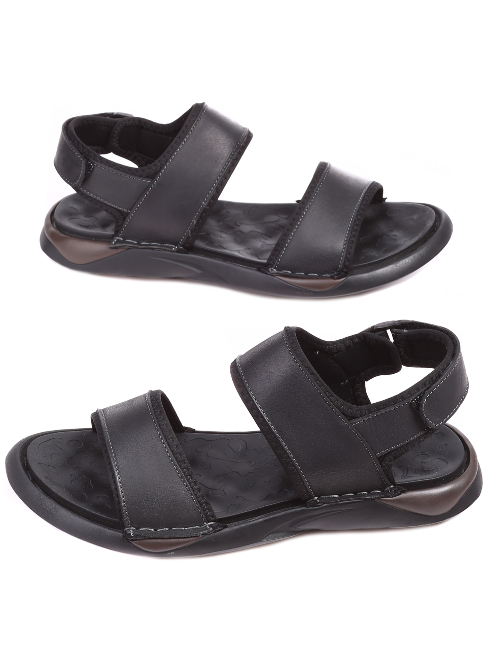 Ежедневни мъжки сандали от естествена кожа 8N-22274 black