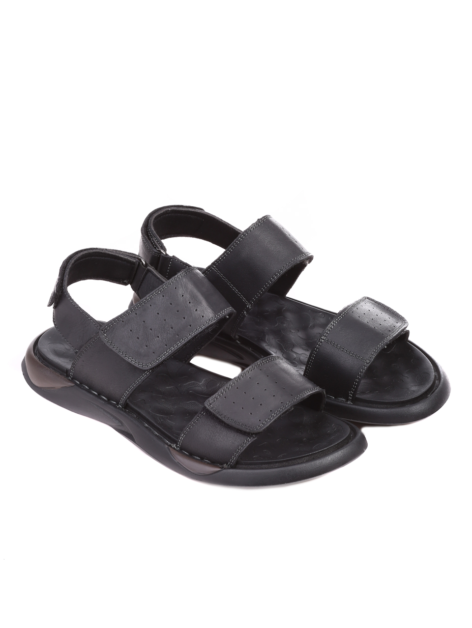 Ежедневни мъжки сандали от естествена кожа 8N-22275 black