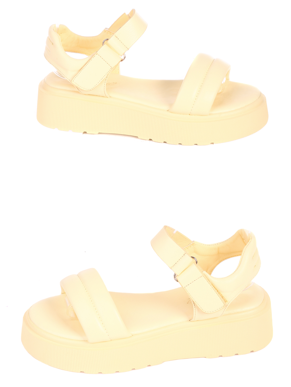 Ежедневни дамски сандали на платформа 4A-22264 yellow