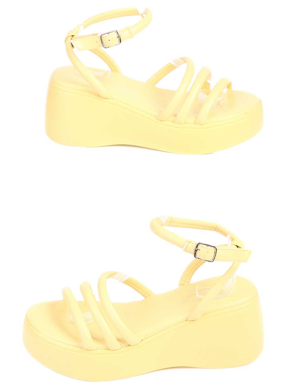 Ежедневни дамски сандали на платформа 4A-22266 yellow