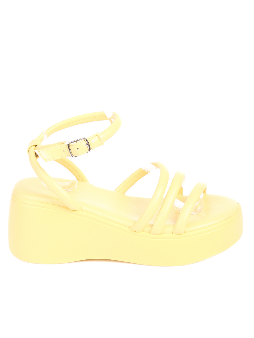 Ежедневни дамски сандали на платформа 4A-22266 yellow
