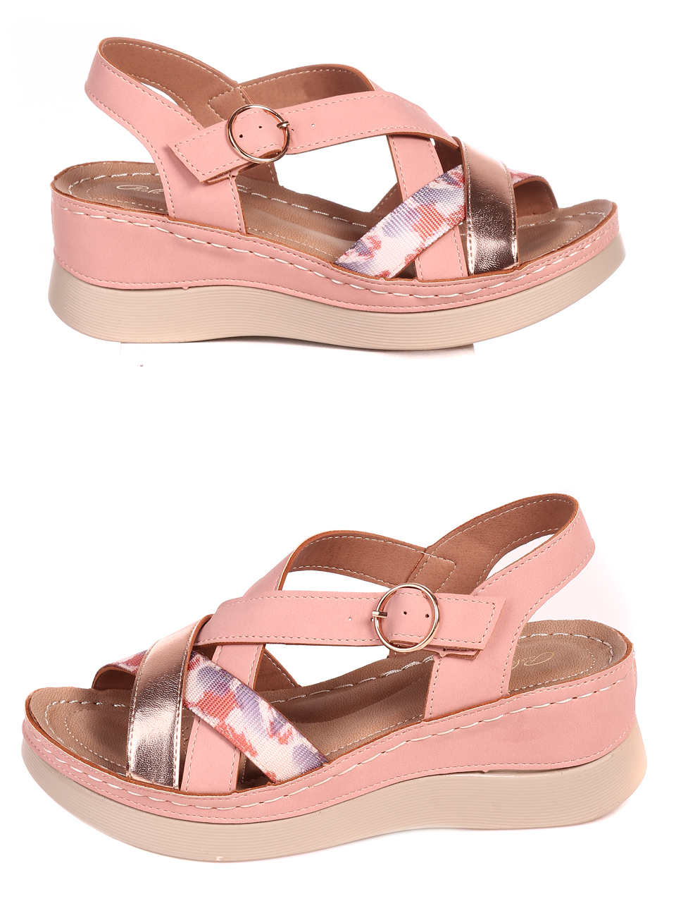 Ежедневни дамски сандали на платформа 4H-22243 pink