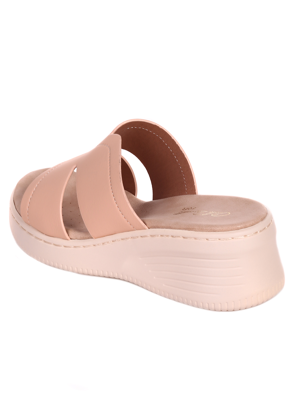 Ежедневни дамски комфортни чехли 5H-22245 beige