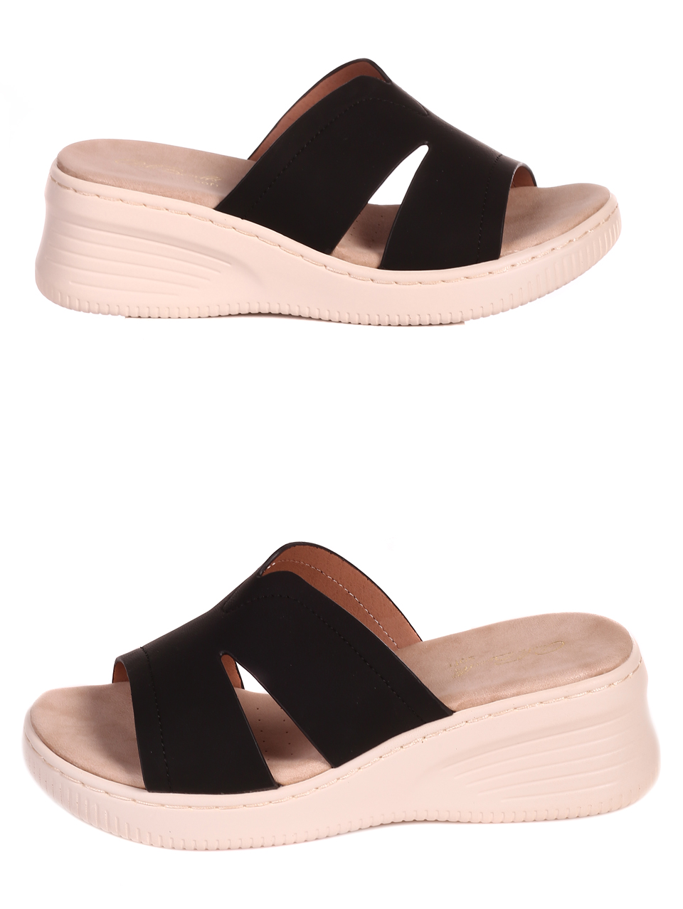 Ежедневни дамски комфортни чехли 5H-22245 black