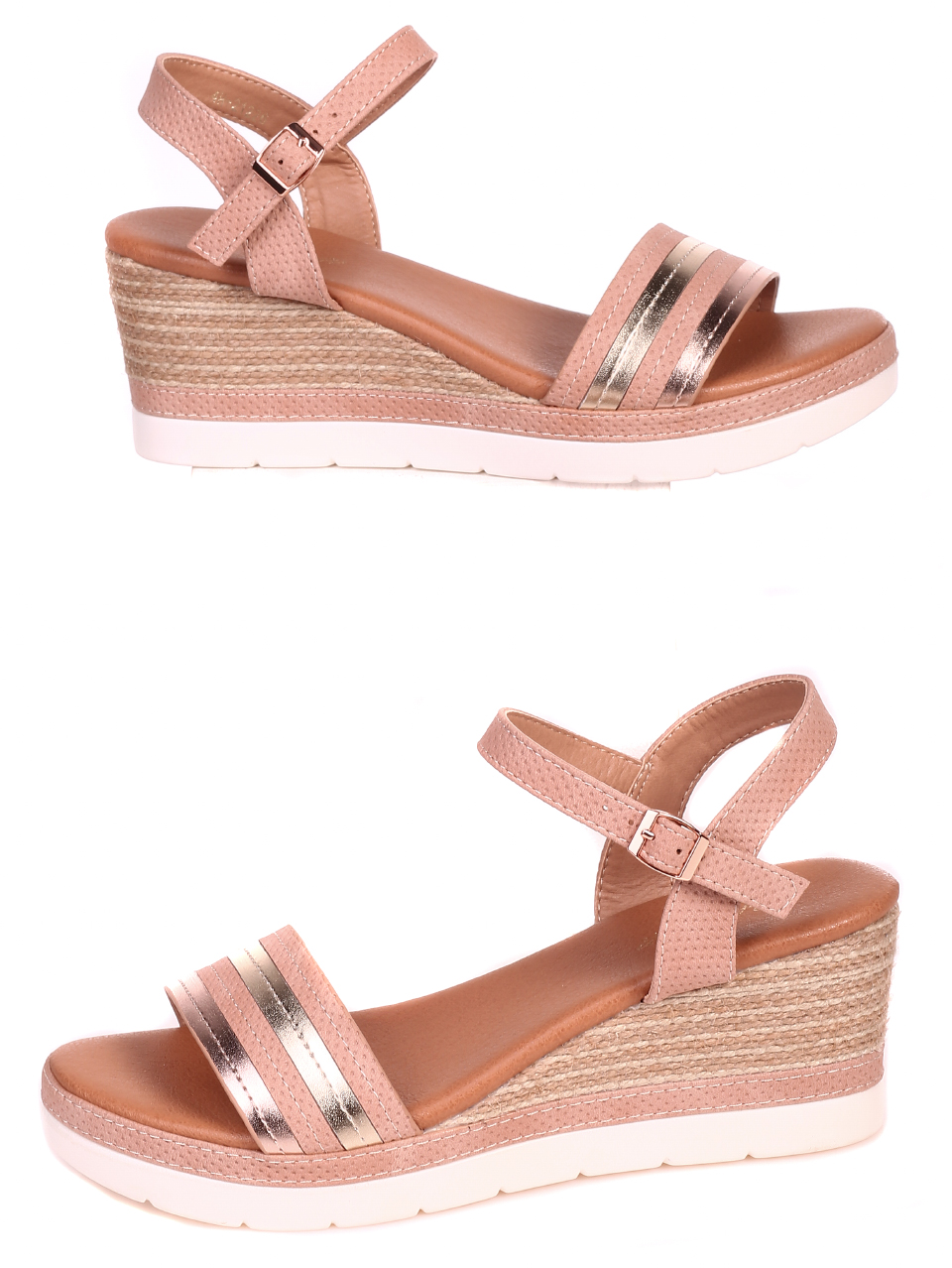Ежедневни дамски сандали на платформа 4H-22250 beige-21226