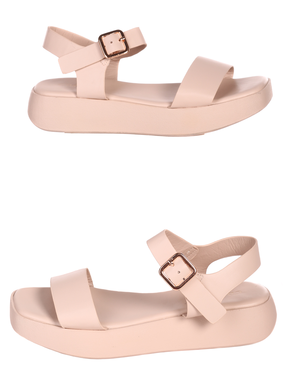 Ежедневни дамски сандали на платформа 4H-22258 beige