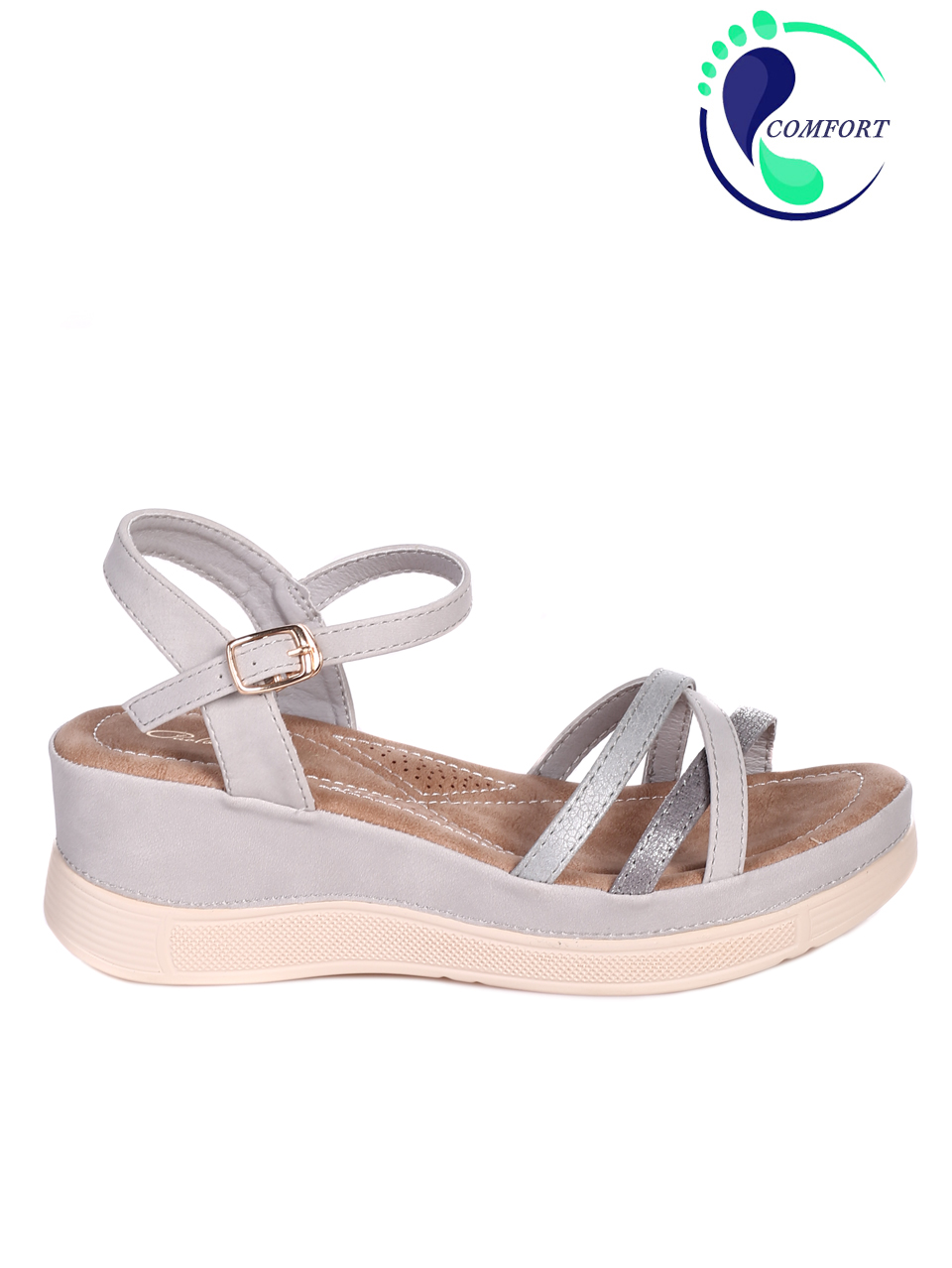 Ежедневни дамски сандали на платформа 4H-22237 grey