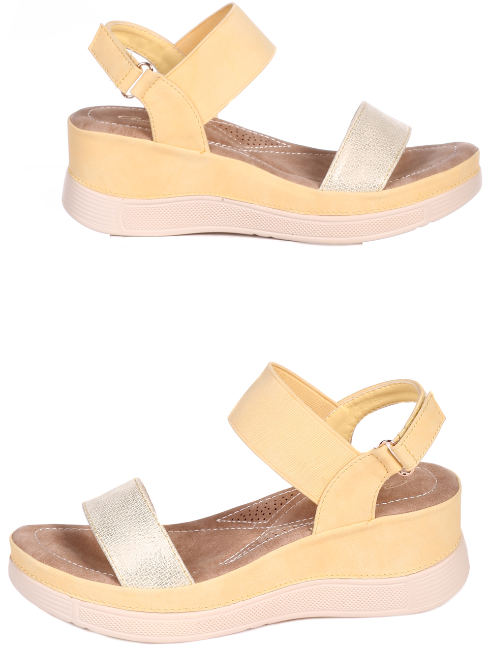 Ежедневни дамски комфортни сандали 4H-22239 yellow