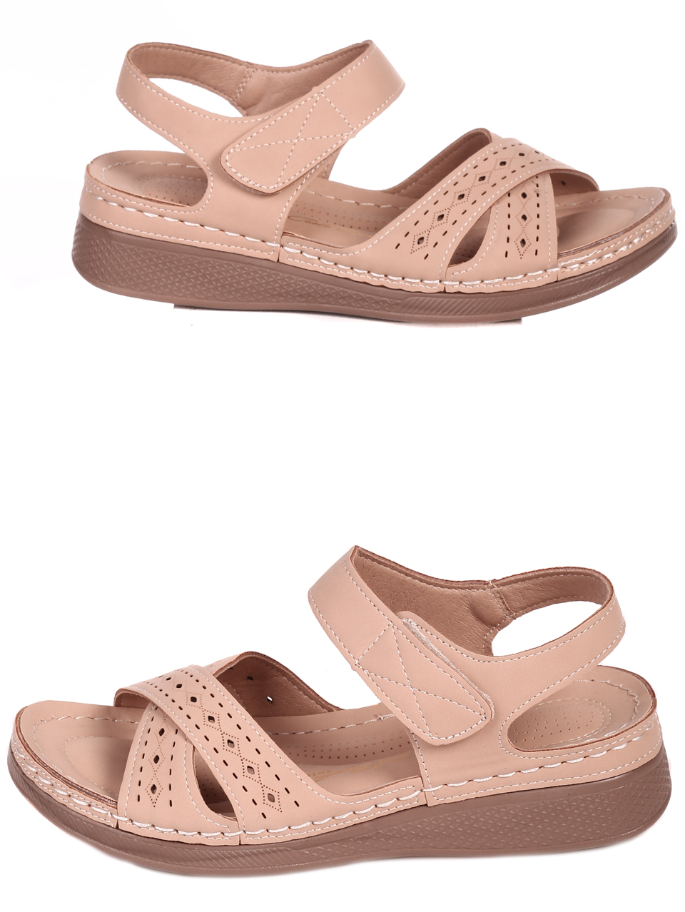 Ежедневни дамски комфортни сандали 4H-23128 beige (22240)