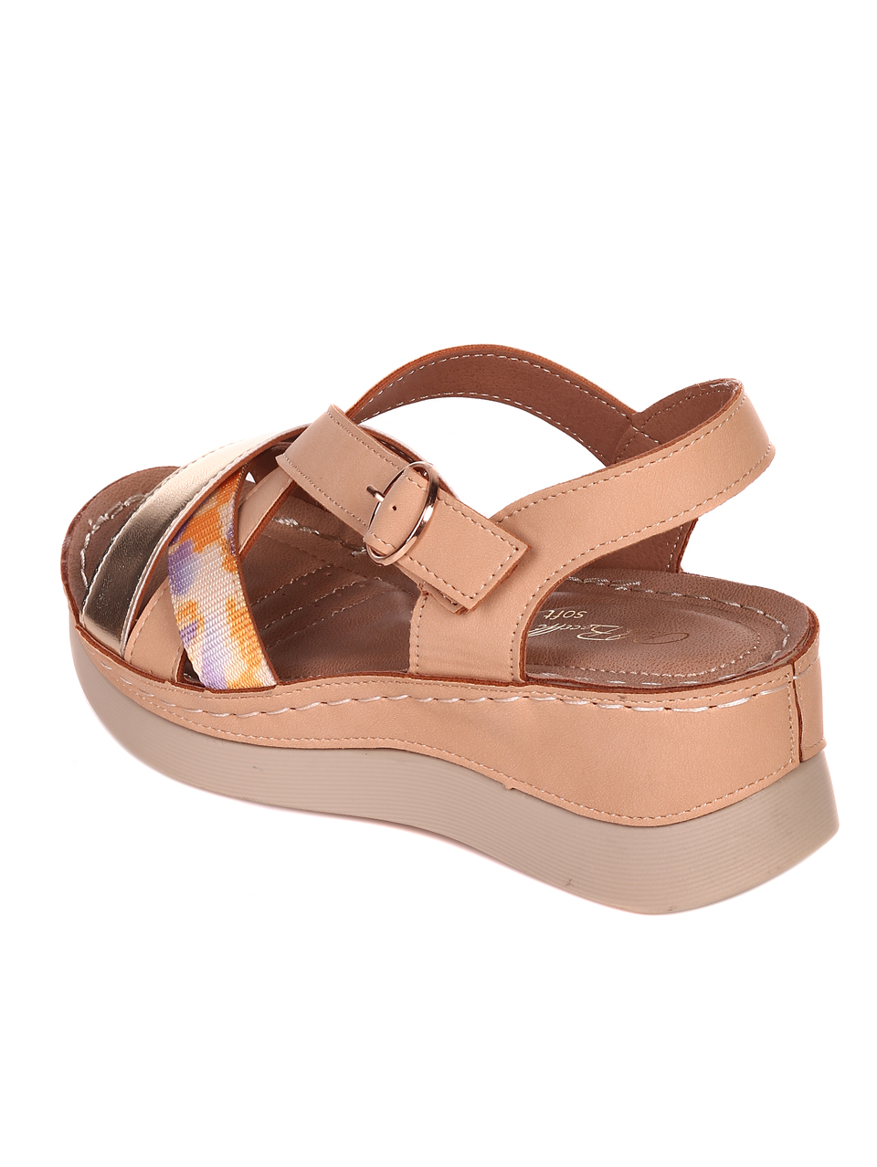 Ежедневни дамски сандали на платформа 4H-22243 beige