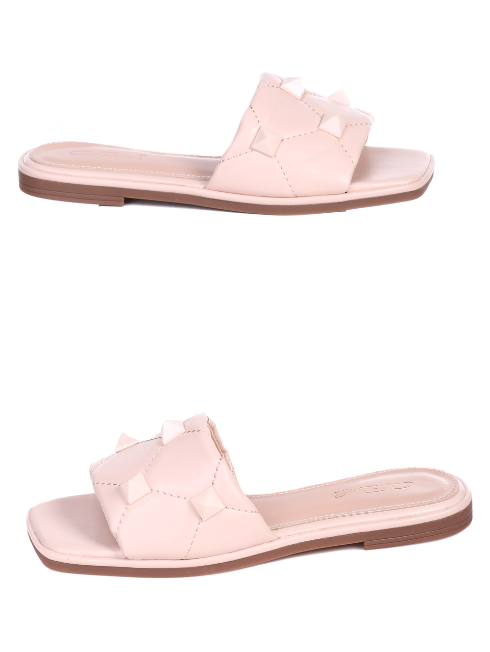 Ежедневни дамски чехли в бежово 5M-22167 beige