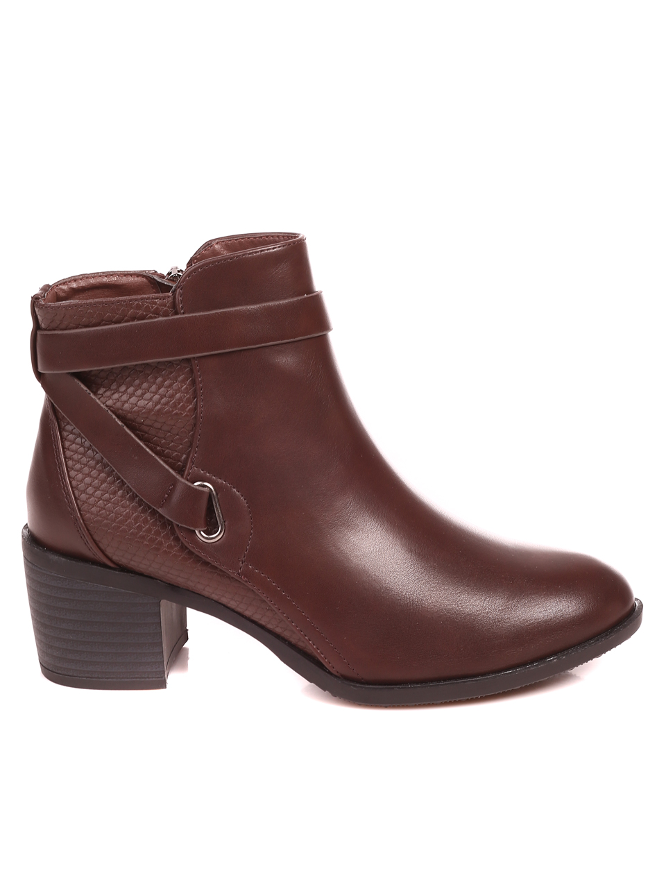 Елегантни дамски боти на ток в кафяво 2M-22502 brown